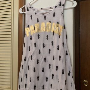 White “Paradise” tank w/ black pineapples